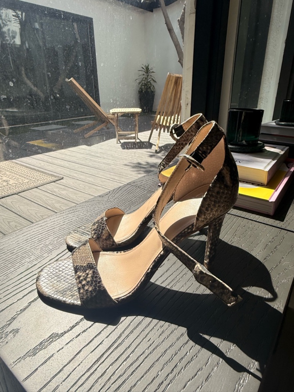 Marc Fisher Ankle Strap Snake Heels